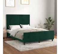 vidaXL Giroletto senza Materasso Verde Scuro 140x200 cm in Velluto