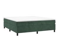 vidaXL Struttura Letto a Rete a Molle Verde Scuro 160x200 cm in Velluto