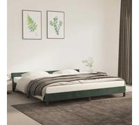 vidaXL Giroletto senza Materasso Verde Scuro 200x200 cm in Velluto