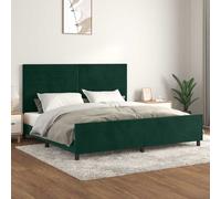 vidaXL Giroletto senza Materasso Verde Scuro 200x200 cm in Velluto