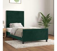 vidaXL Giroletto senza Materasso Verde Scuro 90x200 cm in Velluto