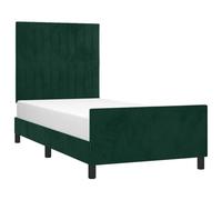 vidaXL Giroletto Senza Materasso Verde Scuro 90x200 cm in Velluto