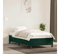 vidaXL Giroletto senza Materasso Verde Scuro 90x200 cm in Velluto