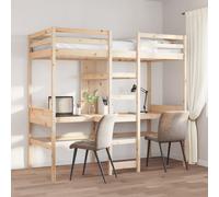 vidaXL Giroletto Soppalco senza Materasso 90x190cm Legno Massello Pino
