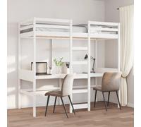 vidaXL Giroletto Soppalco senza Materasso Bianco 75x190cm Legno Pino