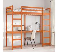 vidaXL Giroletto Soppalco senza Materasso Marrone Cera 75x190cm Pino