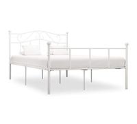 vidaXL Giroletto Telaio Struttura per Letto Testiera Testata Pediera Sponde Mobili Arredo Camera Arredamento Bianco in Metallo 120x200 cm