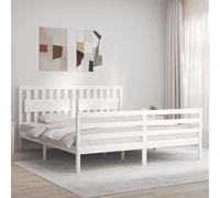 VIDAXL - Giroletto Testiera Bianco Super King Size in Legno Massello - SPEDIZIONE GRATUITA