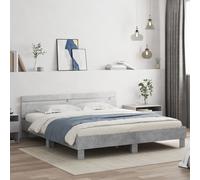 vidaXL Giroletto Testiera Grigio Cemento 160x200 cm Legno Multistrato
