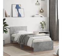 vidaXL Giroletto Testiera Grigio Cemento 90x200 cm Legno Multistrato