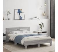 vidaXL Giroletto Testiera Grigio Sonoma 135x190 cm Legno Multistrato