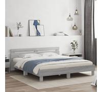 vidaXL Giroletto Testiera Grigio Sonoma 200x200 cm Legno Multistrato