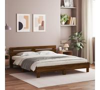 vidaXL Giroletto Testiera Rovere Marrone 160x200 cm Legno Multistrato