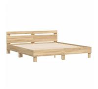 vidaXL Giroletto Testiera Rovere Sonoma 160x200 cm Legno Multistrato