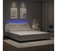 vidaXL Giroletto Viana con LED senza Materasso Bianco 180x200 cm