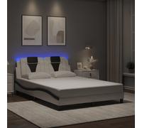 vidaXL Giroletto Viana con LED senza Materasso Bianco e Nero 140x190 cm