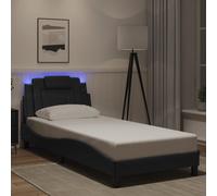 vidaXL Giroletto Viana con LED senza Materasso Nero 90x190 cm