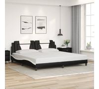 vidaXL Giroletto Viana senza Materasso Bianco e Nero 200x200 cm in Similpelle