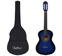 vidaXL Chitarra classica per principianti e bambini con custodia blu 1/2 34"