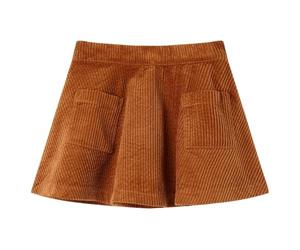 vidaXL Gonna da Bambina con Tasche a Coste Cognac 104