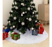 vidaXL Gonna per Albero di Natale Bianca 150 cm in Pelliccia Sintetica