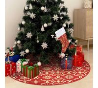 vidaXL Gonna per albero di Natale di lusso con calza rossa 150 cm