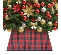 vidaXL Gonna per Albero di Natale Rossa e Nera 48x48x25 cm