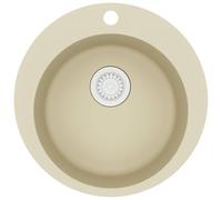 vidaXL Gootsteen enkele bak rond graniet beige