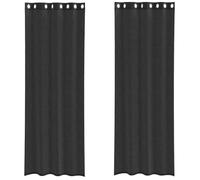vidaXL Tende in voile trasparenti con occhielli 2 pz Nero 140x260 cm