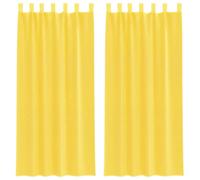 vidaXL Tende in Voile con Passanti 2 pz Giallo 140x225 cm, Tenda a Rete, Tenda Trasparente, Voile per Finestra, Trattamento Finestra, Tenda Pura Voile