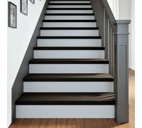 vidaXL Gradini 16 pz Marrone-nero 100x30x2 cm Legno Massello Rovere