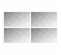 vidaXL Gradini per Scale 4 PCS Argento 70 x 40 cm Alluminio, Soggiorno, Gradini Moderni, Tappetini di Sicurezza a Quadri durevoli, Protezioni Antiscivolo per Uso Interno ed Esterno
