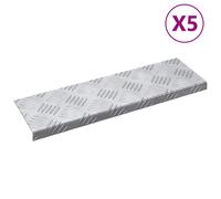 vidaXL Gradini per Scale 5 pcs Argento 60 x 18 x 2,5 cm Alluminio