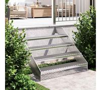 vidaXL Gradino in Griglia 100x24x7 cm Acciaio Zincato
