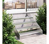 vidaXL Gradino in Griglia 100x24x7 cm Acciaio Zincato