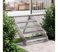 vidaXL Gradino in Griglia 80x24x7 cm Acciaio Zincato