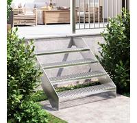 vidaXL Gradino in Griglia 90x24x7 cm Acciaio Zincato