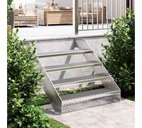 vidaXL Gradino in Griglia 90x24x7 cm Acciaio Zincato