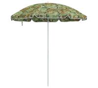 vidaXL Grande Ombrellone da spiaggia mimetico con braccioli regolabili, protezione UV, rotondo, impermeabile, per uso estivo, portatile, pieghevole, giardino