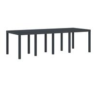 vidaXL Grande tavolo da esterno color antracite, in plastica resistente, rettangolare, 250 x 100 cm, 10 posti a sedere, per giardino/terrazza