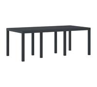 vidaXL Grande Tavolo da Pranzo All'Aperto Rettangolare | Grigio Antracite | Plastica | Ospita 8 Persone | Facile da Pulire | Mobili Moderni Resistenti alle Intemperie per Giardino, BBQ, Patio e Balcon