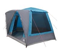 vidaXL Grande tenda da campeggio blu in poliestere impermeabile per esterni installazione rapida traspirante e durevole design chiusura con cerniera include borsa per il trasporto ancoraggi a terra