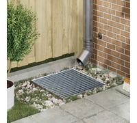 vidaXL Grata Argento 50 x 50 x 2 cm Acciaio Zincato a Caldo