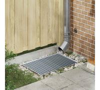 vidaXL Griglia argentata 60 x 40 x 2 cm, giardino e terrazza, griglia metallica resistente, scarico funzionale, piattaforma urbana durevole