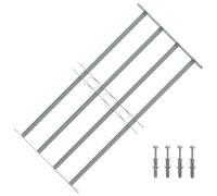 vidaXL Griglia Regolabile 4 Barre Trasversali 700-1050 mm Protezione Finestre
