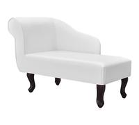 vidaXL Greppina Chaise Longue in Pelle Artificiale Bianco con bracciolo Sinistra