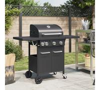 vidaXL Griglia Barbecue a Gas con 4 Bruciatori Nero in Acciaio