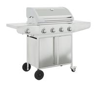 vidaXL Griglia Barbecue a Gas con 5 Bruciatori Argento in Acciaio