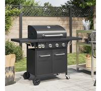vidaXL Griglia Barbecue a Gas con 5 Bruciatori Nero in Acciaio