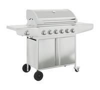 vidaXL Griglia Barbecue a Gas con 7 Bruciatori Argento in Acciaio